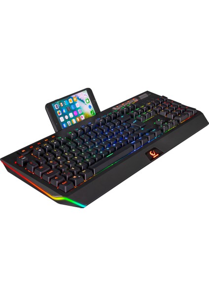 KB-R105 Exhero Full Rgb Ledli Red Switch Makrolu Standlı Profesyonel Gaming Oyuncu Klavyesi