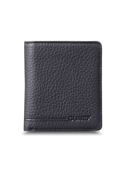 Bozuk Para Girişli Mat Siyah Hakiki Deri Erkek Cüzdanı