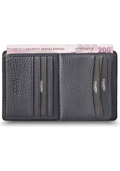 Bozuk Para Girişli Mat Siyah Hakiki Deri Erkek Cüzdanı fırsatları