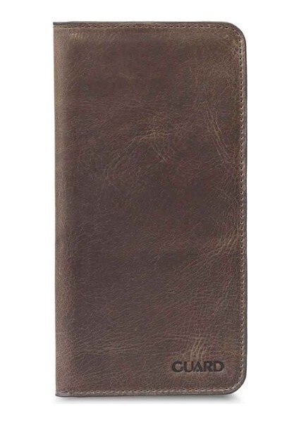 Antik Kahverengi Telefon Girişli El Portföyü Hakiki Deri