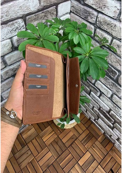 Taba Telefon Girişli Hakiki Deri Bayan Cüzdanı