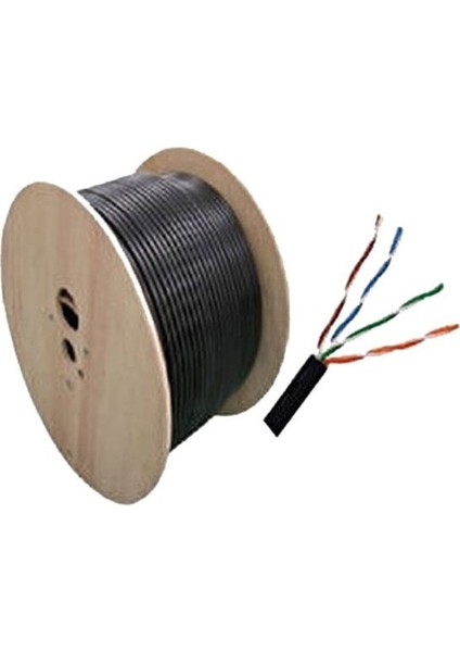 e 305 Metre 23 Awg Dış Mekan 305M Outdoor Siyah Cat6 Kablo fiyatları