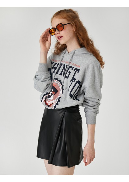 Deri Görünümlü Mini Etek Pileli fiyatları