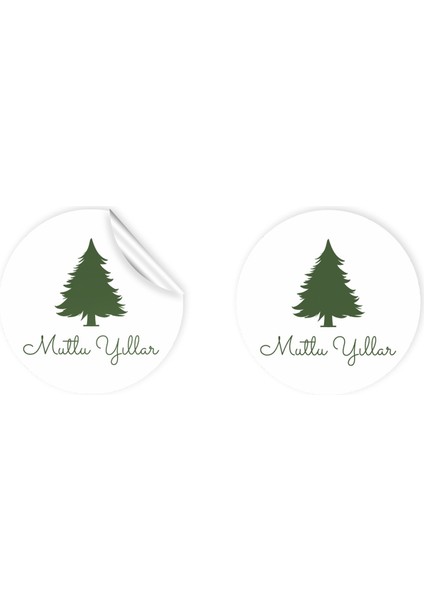 Anka Design Kuşe Sticker 4X4CM 36 Adet Mutlu Yıllar