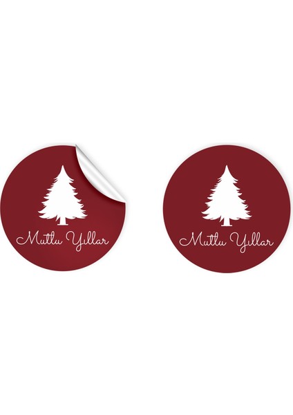 Anka Design Kuşe Sticker 4X4CM 36 Adet Mutlu Yıllar