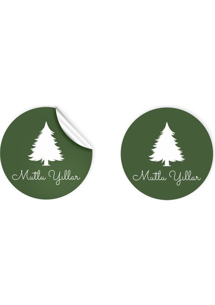 Anka Design Kuşe Sticker 4X4CM 36 Adet Mutlu Yıllar