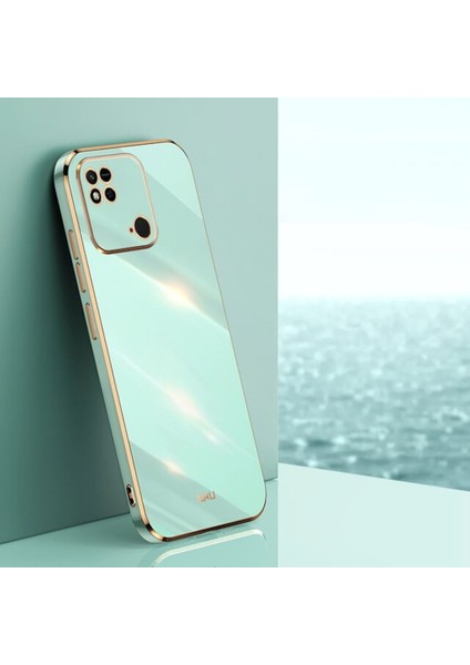 Xiaomi Redmi Poco C40 Kılıf Kamera Korumalı Parlak Gold Kenarlı Yumuşak Renkli Silikon