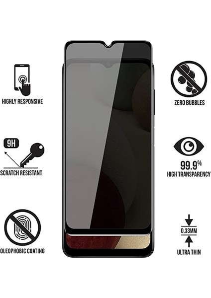 Samsung Galaxy A02S Hayalet Ekran Koruyucu 6D Kırılmaz Cam - Gizlilik Korumalı - Ultra Darbe Emici Etkin Koruma - Ekranı Tam Kaplar modelleri