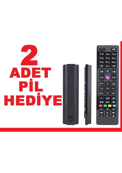 Techwood Smart LED Tv Kumandası Vestel Seg Regal Hi Level Tvsion Kısa Model + 2 Pil