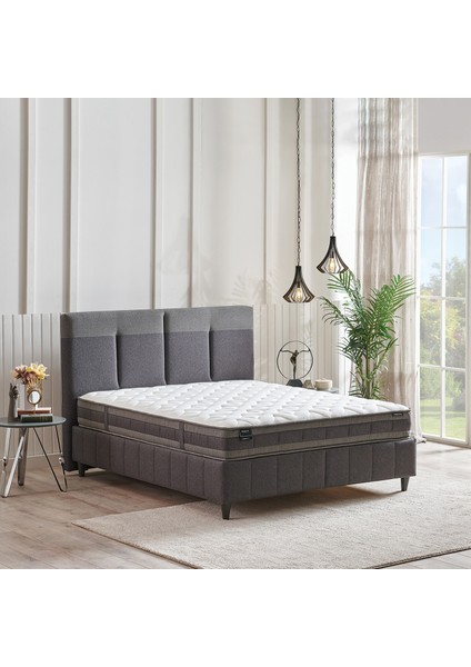 Bedding Dream Line Yatak Baza Başlık Set - Koyu Gri, Antrasit