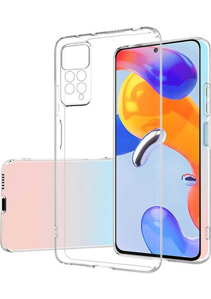 Xiaomi Redmi Note 11 Pro ile Uyumlu Kapak Kamera Korumalı Tıpalı Şeffaf Silikon ile Uyumlu Kılıf