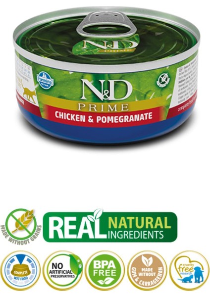 Tavuk & Narlı Yetişkin Konserve Yaş Kedi Maması 70 gr