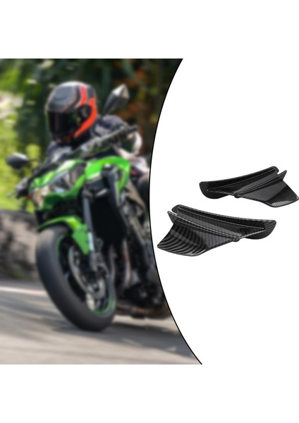 Parlak Karbon Fiber Motosiklet Modifikasyonu Sabit Kanatçıklar Kaplamalar