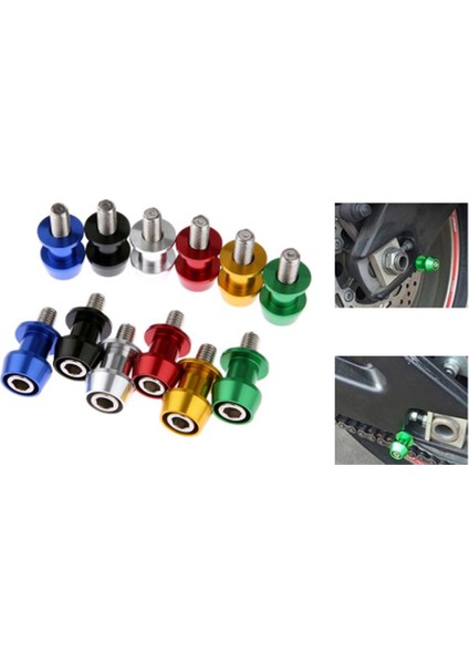 2 x Siyah Cnc Alüminyum Motosiklet Makaraları Yeni 8mm Siyah Için(Yurt Dışından)