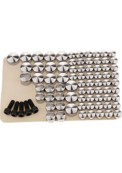 80PCS Motosiklet Chrome Abs Toppers Caps Caps Caps Flt/flh