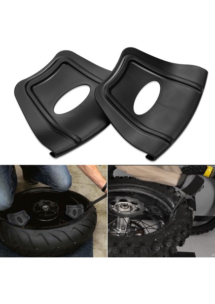 1 Çift Jant Koruyucusu Lastik ve Tekerlek Aleti Motosiklet Motosikleti Için Uygun Atv Parçaları Siyah modelleri