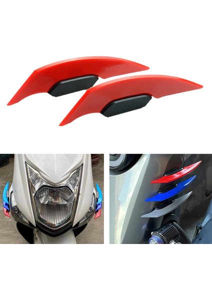 Elektrikli Motosikletler Için Motosiklet Kanatçık Aerodinamik Spoyler Kırmızı fırsatları
