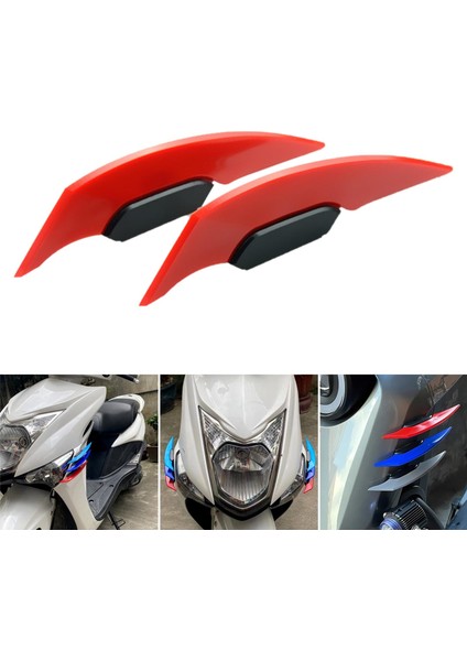 Elektrikli Motosikletler Için Motosiklet Kanatçık Aerodinamik Spoyler Kırmızı indirimleri