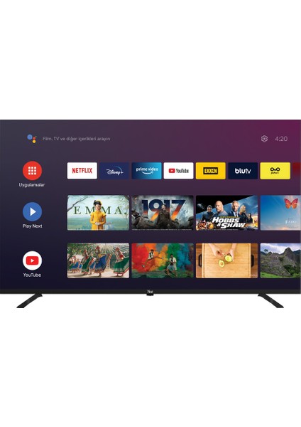 YE-65020GFSG5-4K 65" 165 Ekran Uydu Alıcılı 4K Ultra HD Smart LED TV