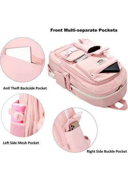 Büyük Kapasiteli Çok Bölmeli Su Geçirmez Sırt Çantası - Pembe (Yurt Dışından) modelleri