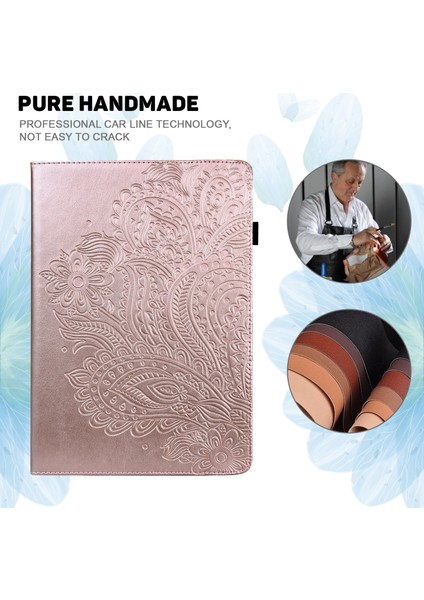 iPad 9.7 (2017) & (2018) İçin Deri Kılıf - Rose Gold (Yurt Dışından)