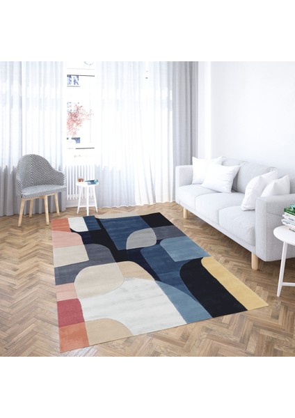 Soho Geometrik Patch Desenli Modern Halı