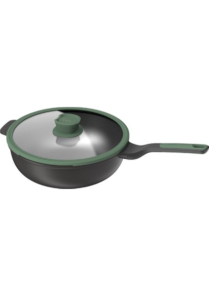 Leo Wok Tava Yeşil 28 cm