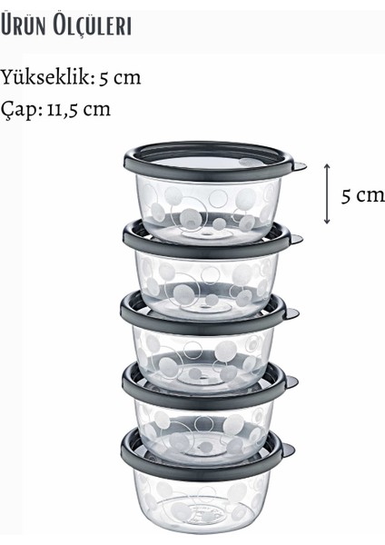 12'li Set Sızdırmaz Hava Almaz Kapaklı Yuvarlak Erzak Saklama Kabı 6X500 ml + 6X250 ml