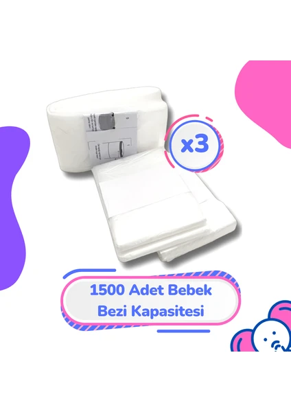 16L Uyumlu Yerli Çöp Poşeti - 3 Paket - 1500 Bez Kapasiteli