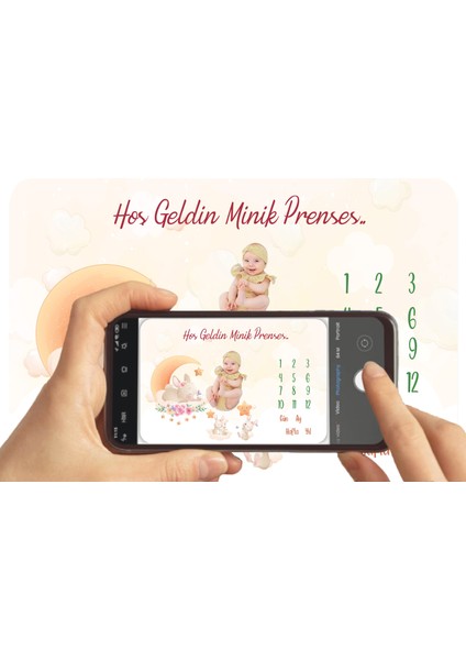 Erays Home Bebek Hediye Aylık Fotoğraf Anı Battaniyesi, Kız Bebek Yeni Doğan Baby Shower Doğum fırsatları