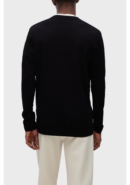 Logolu Regular Fit Bisiklet Yaka Uzun Kollu Pamuklu T Shirt Erkek T Shirt 50473286 001 fiyatları