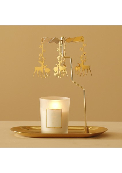 Dönen Tealight Candle Tutucu Ruh Hali Işık Şamdan Tepsisi Ev Centerpieces Elk (Yurt Dışından)