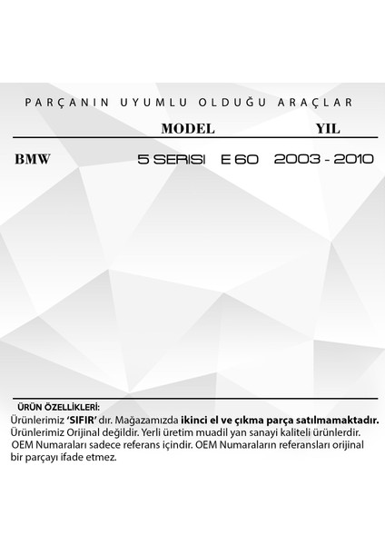 Bmw 5 Serisi E60 Için Ön Silecek Motor Dişlisi (Bosch Motor) fiyatları