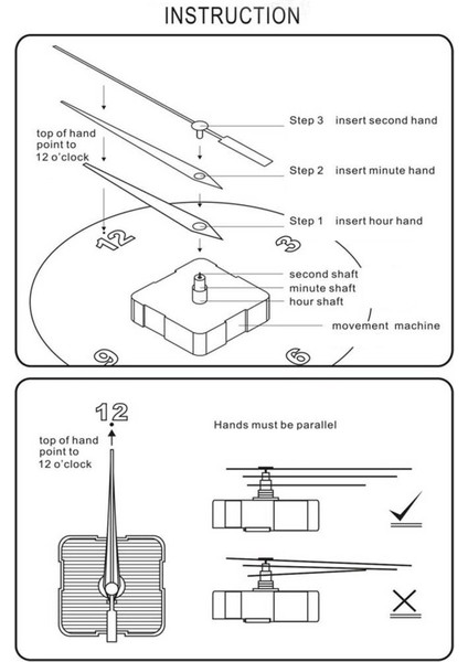 Sarkaç Saati Hareketi Değiştirme Yapma Dıy W / 3 Çiftler Eller ve Sarkaç (Yurt Dışından) modelleri