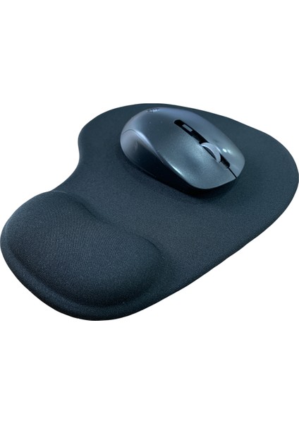 Siyah - Jel Bilek Destekli Kaymaz Ergonomik Mat Mouse Pad Ped Şık Kaliteli Kaydırmaz Bilek Destekli Mouse Pad - Gamer Silikon Jel Oyun Ped