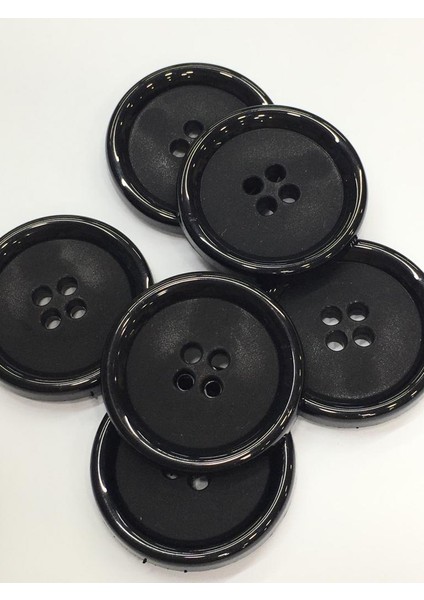 Kaban Mont Düğmesi Italyan Düğme 6 Lı Set Siyah 3 cm