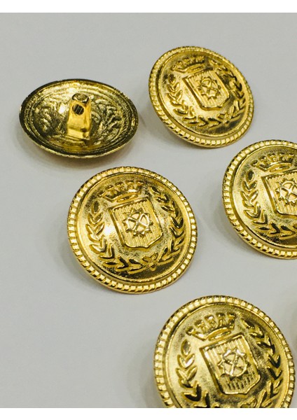 Trençkot ve Ceket Düğmesi Takımı 6 Lı Set Gold