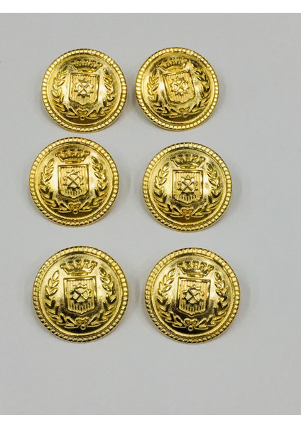 Trençkot ve Ceket Düğmesi Takımı 6 Lı Set Gold