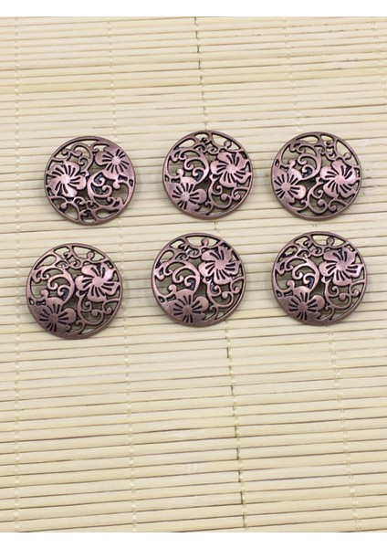 Ceket Düğmesi Desenli Bakır 6 Lı Set