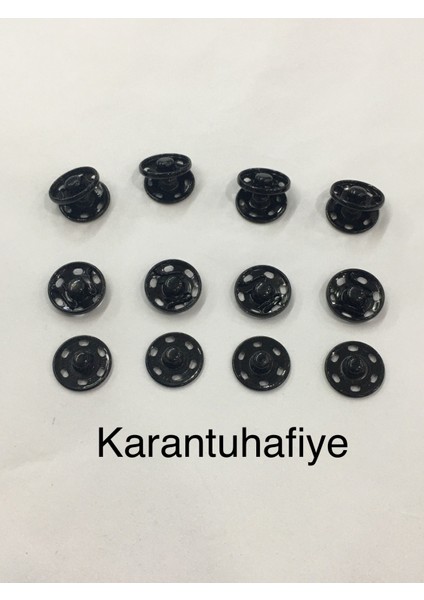 Çıtçıt Metal Siyah 1,5 cm 8 Li Set