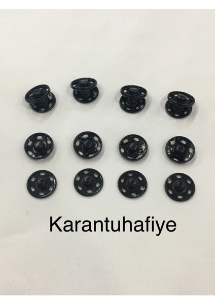 Karan Tuhafiye Çıtçıt Metal Siyah 1,5 cm 8 Li Set