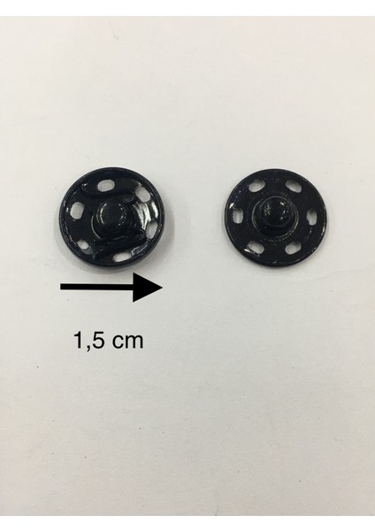 Çıtçıt Metal Siyah 1,5 cm 8 Li Set