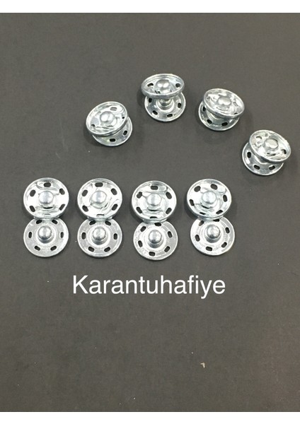 Çıtçıt Metal Gümüş 1,0 cm 8 Li Set