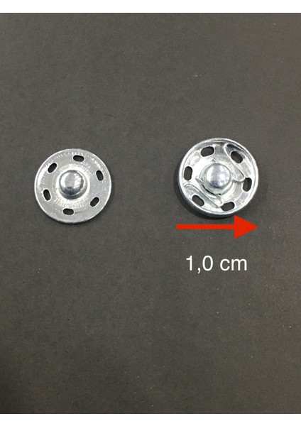 Çıtçıt Metal Gümüş 1,0 cm 8 Li Set