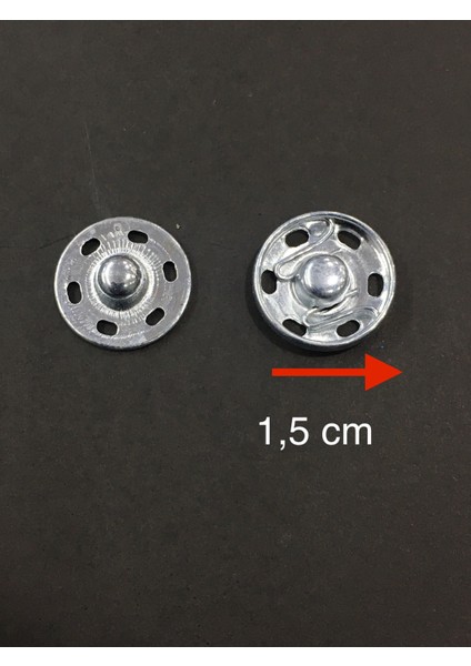 Çıtçıt Metal Gümüş 1,5 cm 8 Li Set