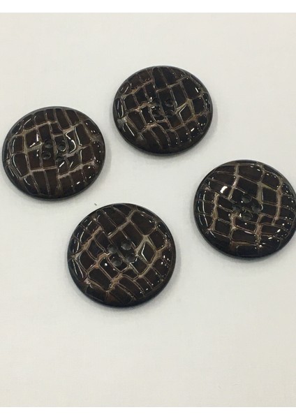 Rugan Düğme 4 Lü Set Kahve (4,5 Cm)