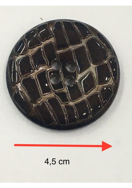 Rugan Düğme 4 Lü Set Kahve (4,5 Cm)