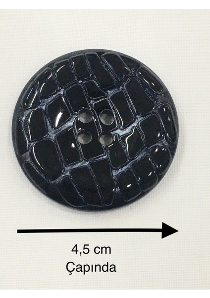 Rugan Düğme 4 Lü Set Lacivert (4,5 Cm)