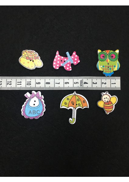 Bebek Düğmesi Karografi Süsleme Düğme 6 Lı Set