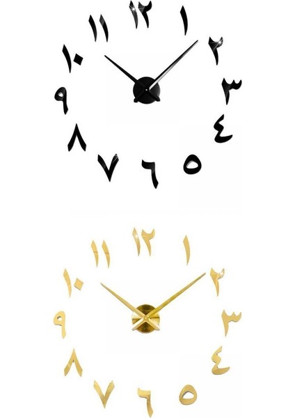 2x Duvar Kuvars Saat Çubuğu Aynası Ayarlanabilir 3D Oturma Odası Duvarı (Yurt Dışından)